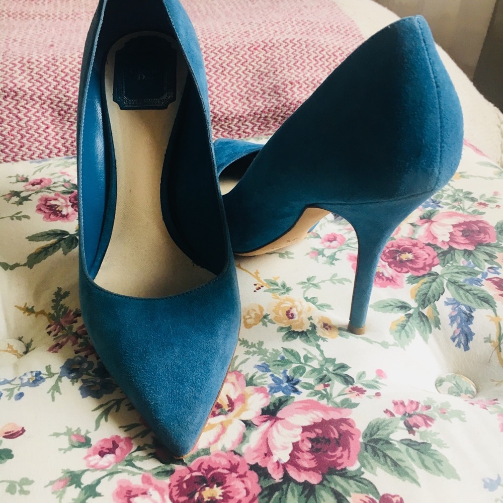 Dior blue suede heels